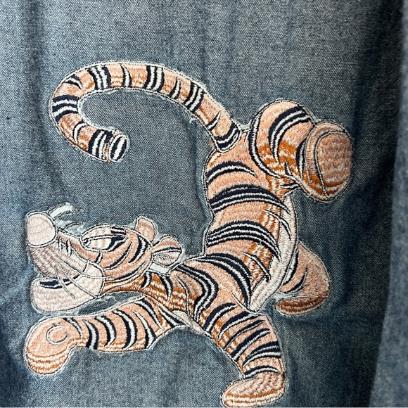 The Disney Store Winnie The Pooh Tigger Denim Button Down Long Sleeve - Picture 10 of 13